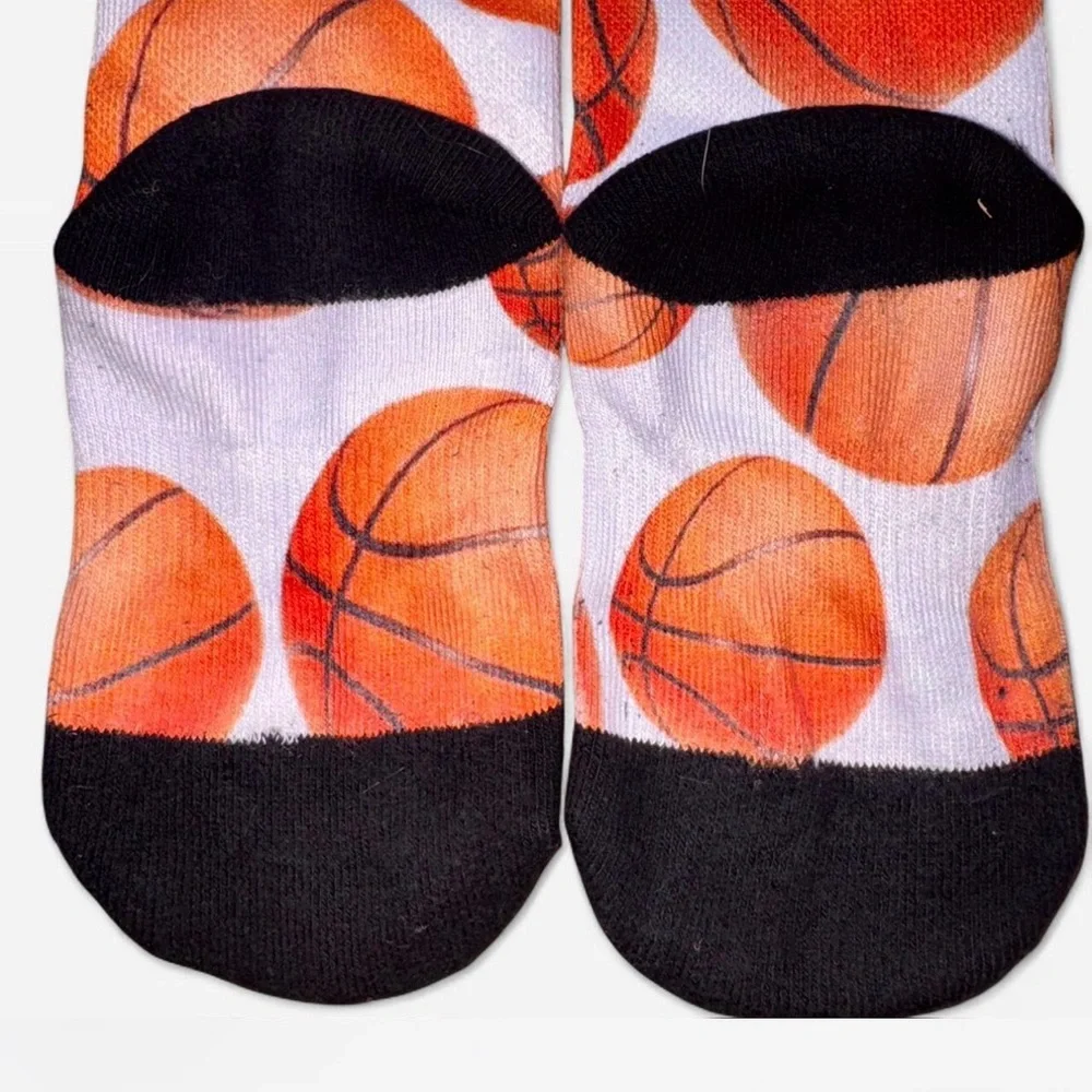 🏀 Boys Fresh Brand Basketball Print Athletic Crew Socks S/M NWOT